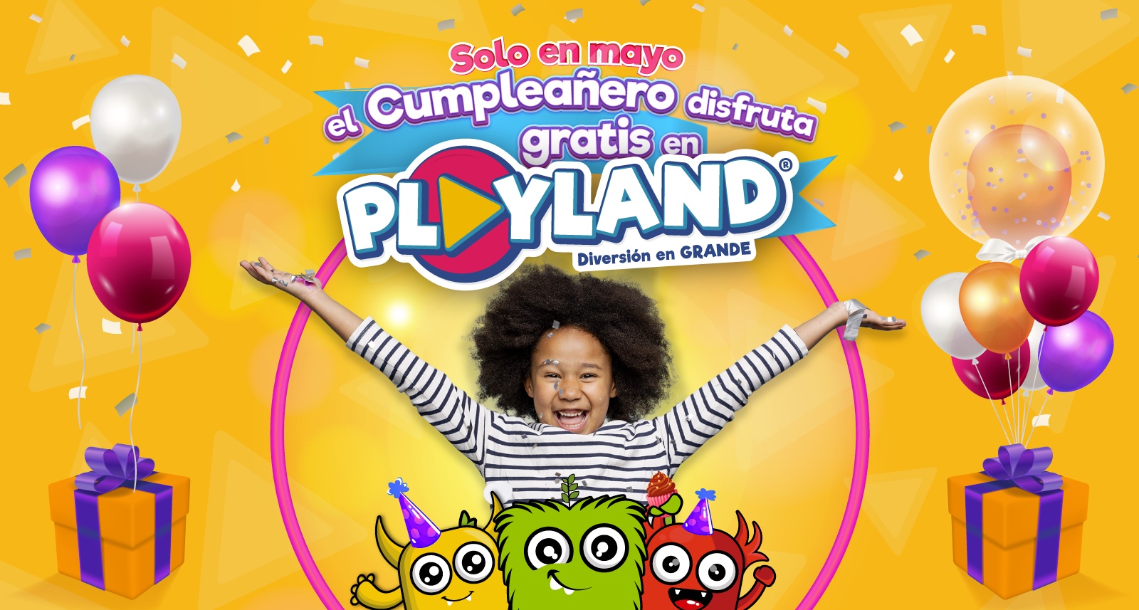 Términos y condiciones:  En mayo el cumpleañero disfruta gratis en Playland